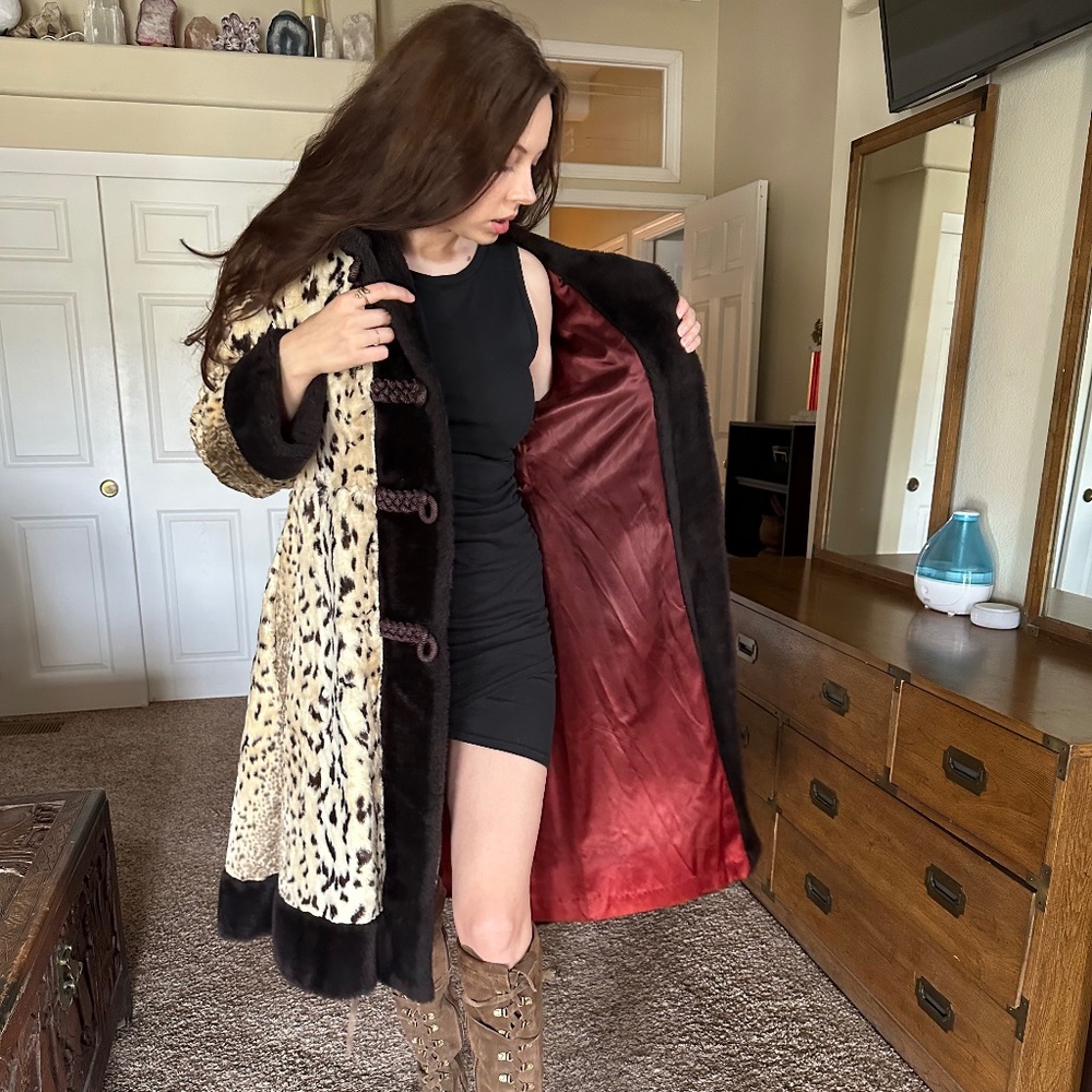 1960s Faux Fur Leopard Coat